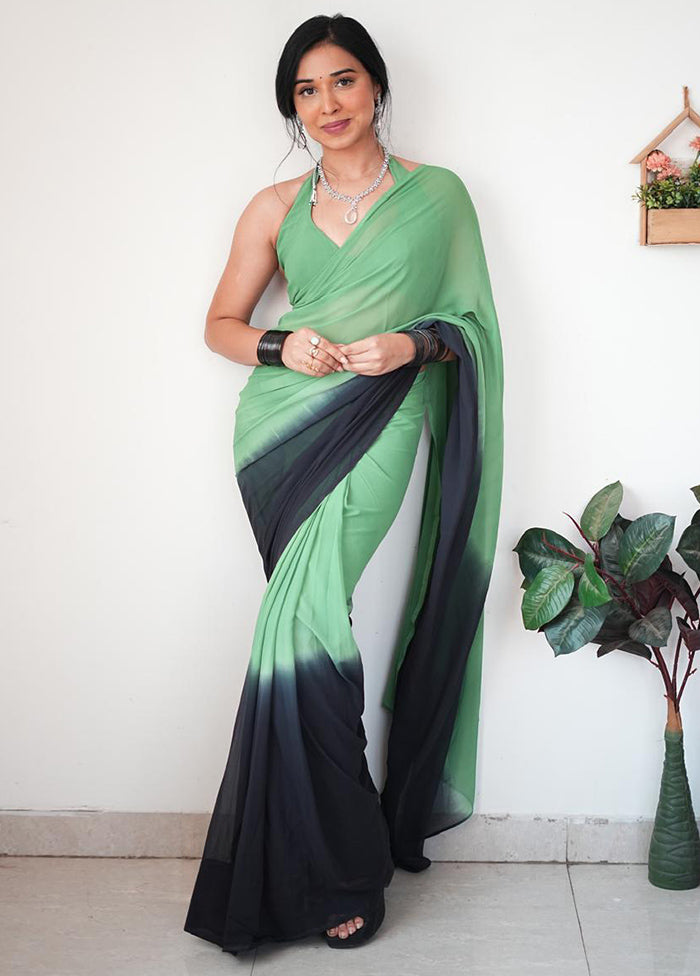 Multicolor Georgette Saree With Blouse Piece