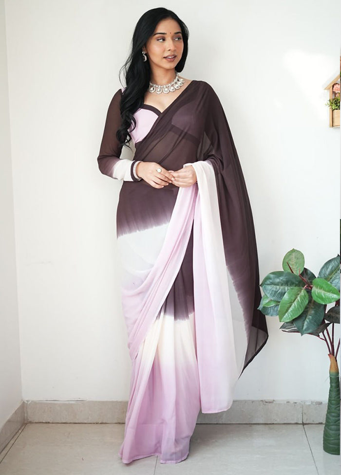 Multicolor Georgette Saree With Blouse Piece