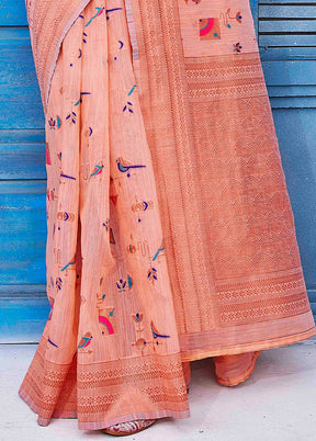 Rust Kanjivaram Silk Saree With Blouse Piece