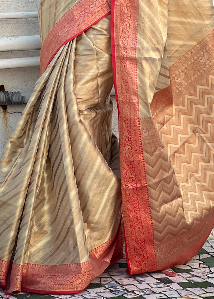 Grey Spun Silk Saree With Blouse Piece