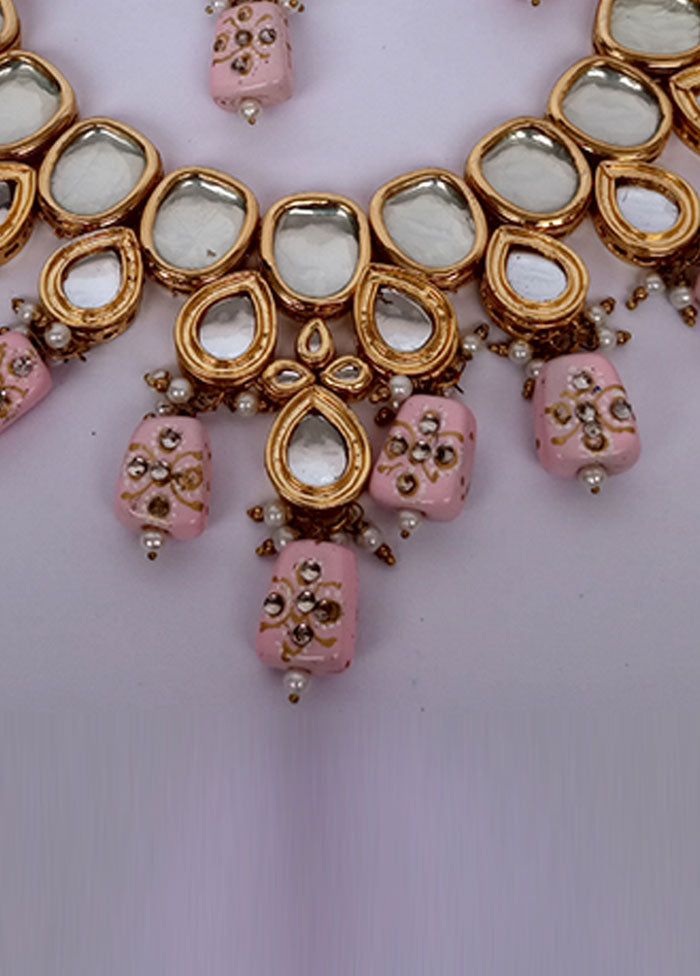 Pink Kundan Jewellery Set With Mangtika - Indian Silk House Agencies