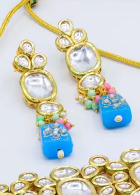 Blue Kundan Jewellery Set - Indian Silk House Agencies