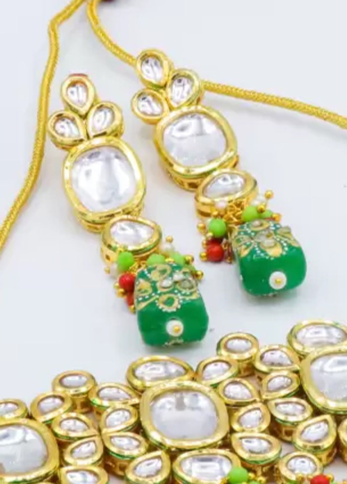 Green Kundan Jewellery Set - Indian Silk House Agencies