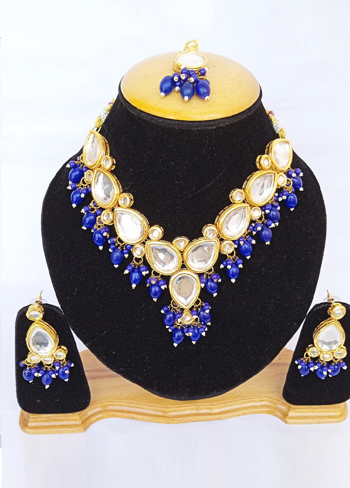 Golden Kundan Alloy Wedding Bridal Necklace Set