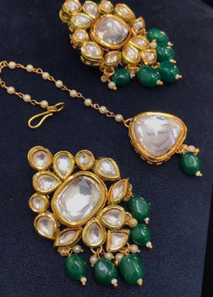 Golden Kundan Work Alloy Necklace Set