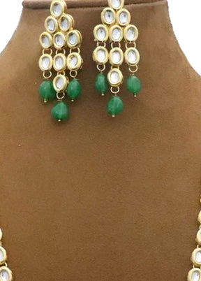 Emerald Green Kundan Jewellery Set - Indian Silk House Agencies