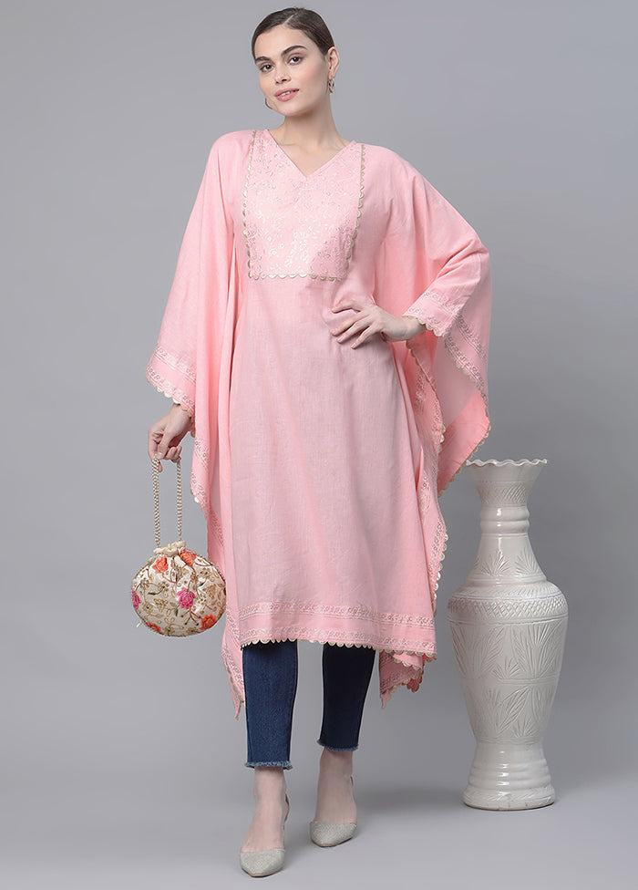 Light Pink Readymade Cotton Printed Kaftan VDKSH210459 - Indian Silk House Agencies
