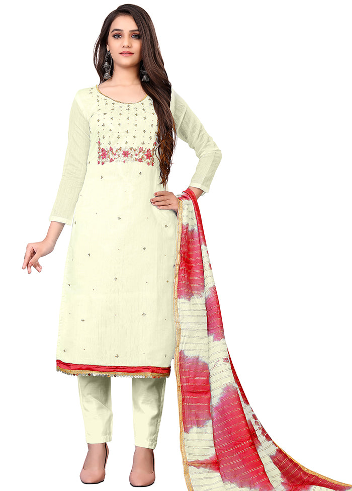 3 Pc Light Yellow Cotton Salwar Suit Set With Dupatta VDKSH140543 - Indian Silk House Agencies