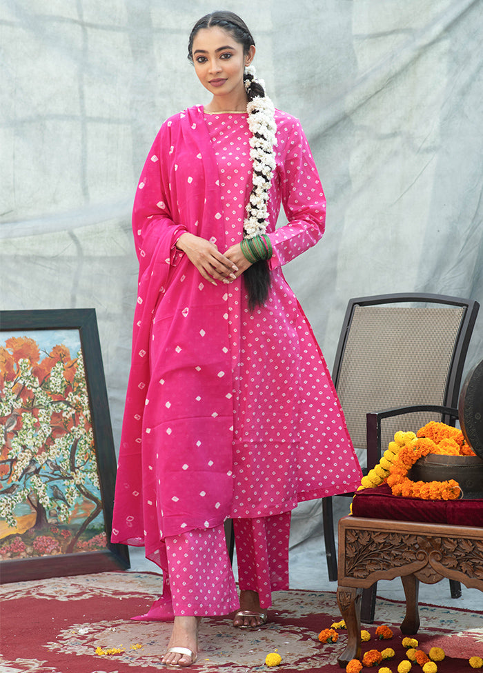 3 Pc Multicolor Readymade Cotton Suit Set - Indian Silk House Agencies