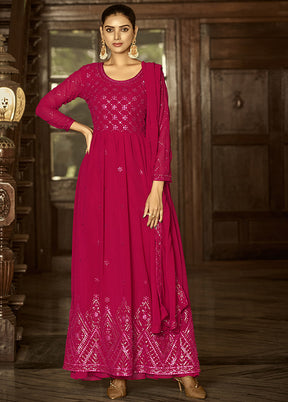 3 Pc Pink Georgette Suit Set With Dupatta VDLL0404246 - Indian Silk House Agencies