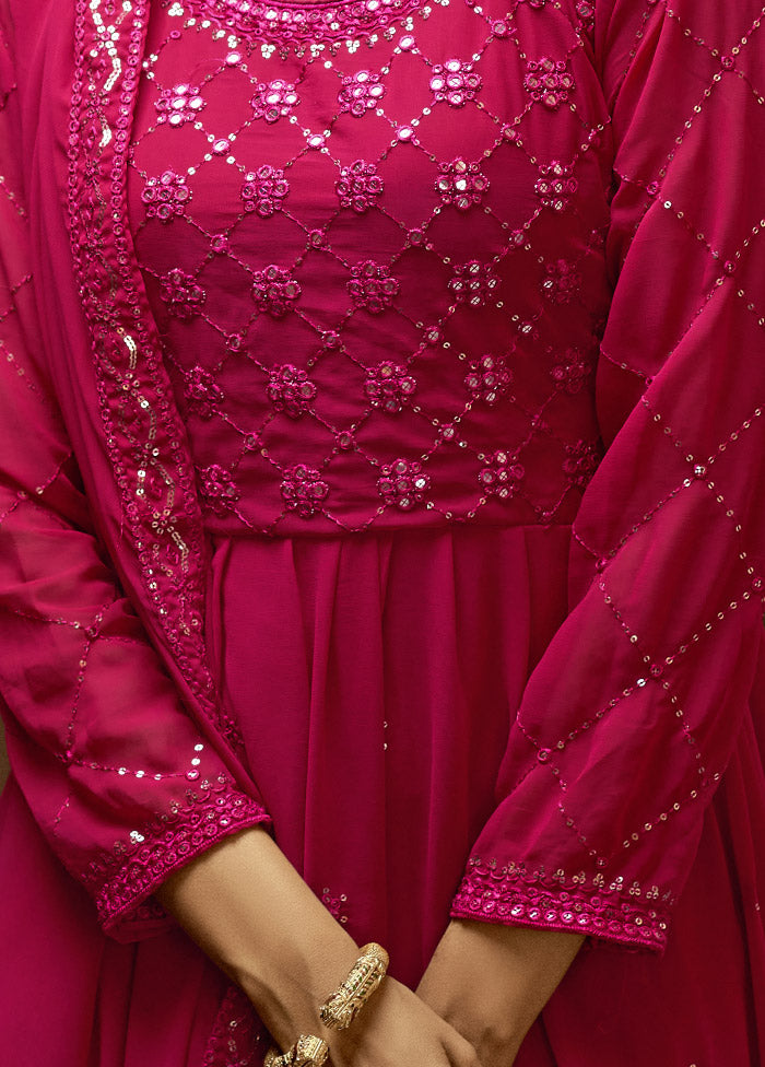 3 Pc Pink Georgette Suit Set With Dupatta VDLL0404246 - Indian Silk House Agencies