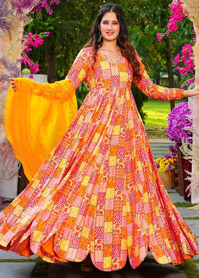 Multicolor Readymade Rayon Indian Dress - Indian Silk House Agencies