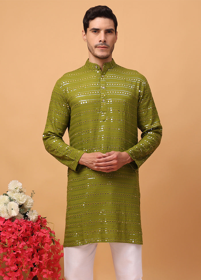 2 Pc Green Viscose Kurta Pajama Set