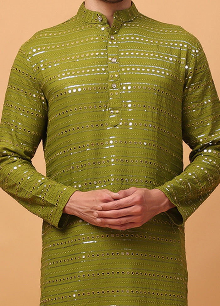 2 Pc Green Viscose Kurta Pajama Set