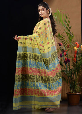 Yellow Tant Saree Without Blouse Piece - Indian Silk House Agencies