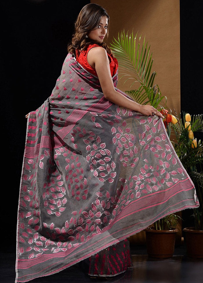 Grey Tant Saree Without Blouse Piece - Indian Silk House Agencies