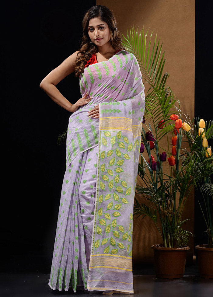 Mauve Tant Saree Without Blouse Piece - Indian Silk House Agencies