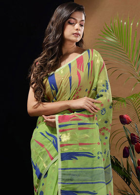 Light Green Tant Saree Without Blouse Piece - Indian Silk House Agencies