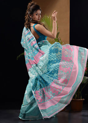 Sea Green Tant Saree Without Blouse Piece - Indian Silk House Agencies