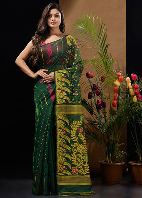 Green Tant Saree Without Blouse Piece - Indian Silk House Agencies