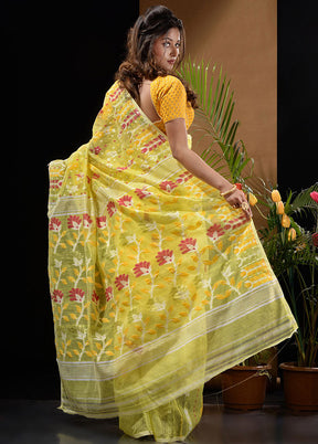 Yellow Tant Saree Without Blouse Piece - Indian Silk House Agencies