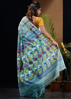 Sea Green Tant Saree Without Blouse Piece - Indian Silk House Agencies