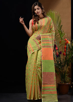 Green Tant Saree Without Blouse Piece - Indian Silk House Agencies