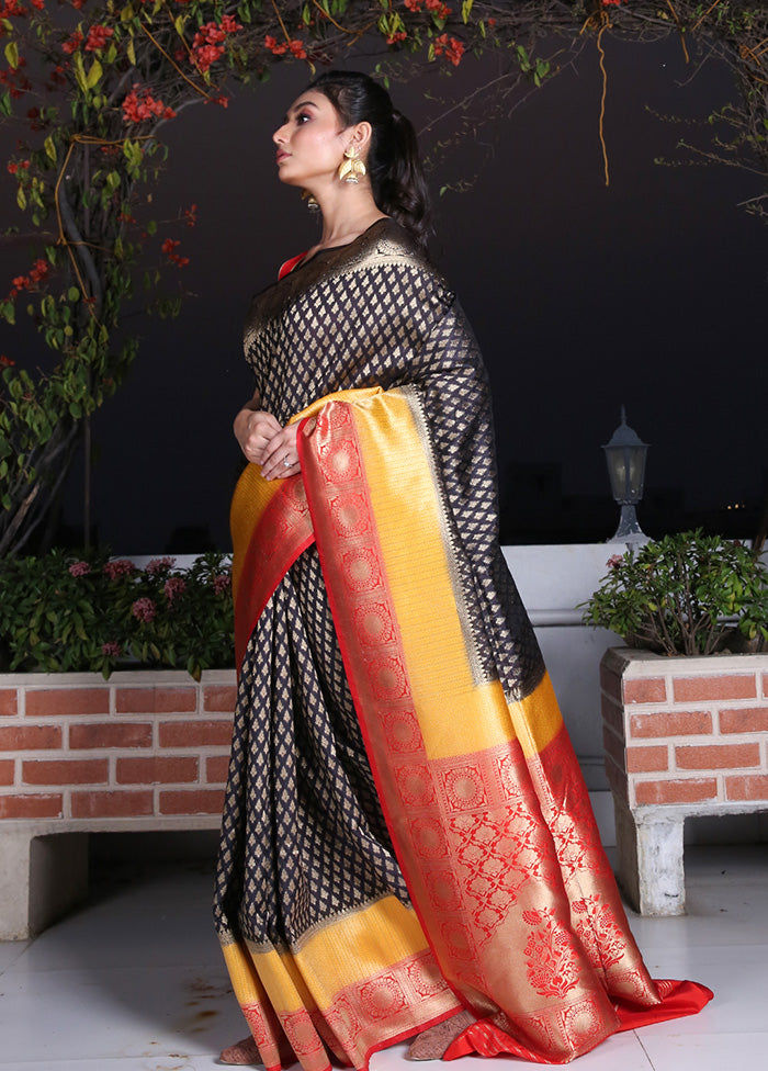 Black Spun Saree With Blouse Piece - Indian Silk House Agencies