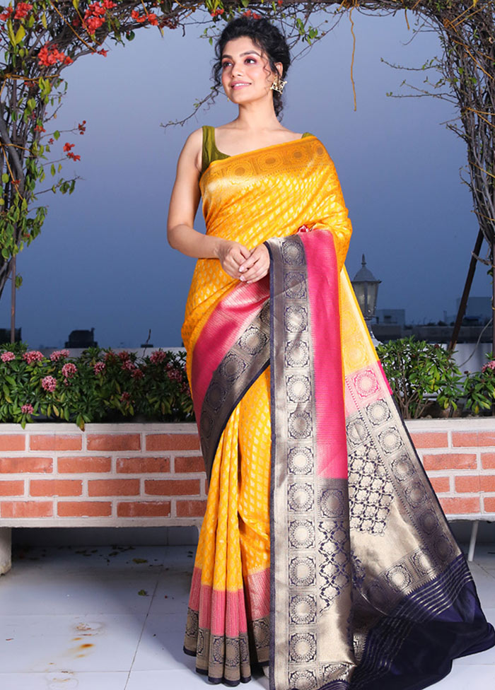 Gold Spun Saree With Blouse Piece - Indian Silk House Agencies