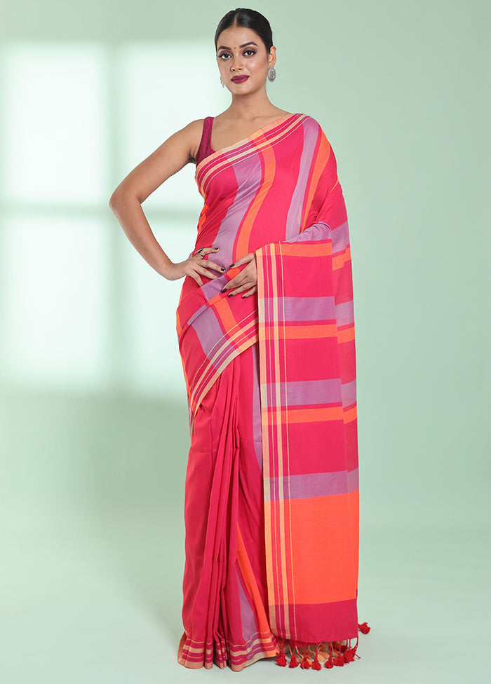 Pink Cotton Saree With Blouse Piece - Indian Silk House Agencies