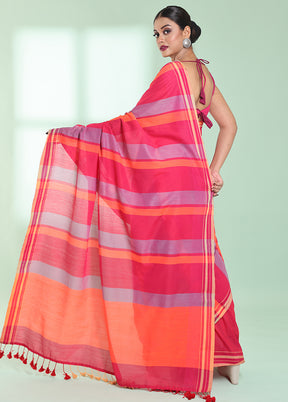 Pink Cotton Saree With Blouse Piece - Indian Silk House Agencies