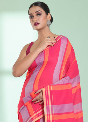 Pink Cotton Saree With Blouse Piece - Indian Silk House Agencies