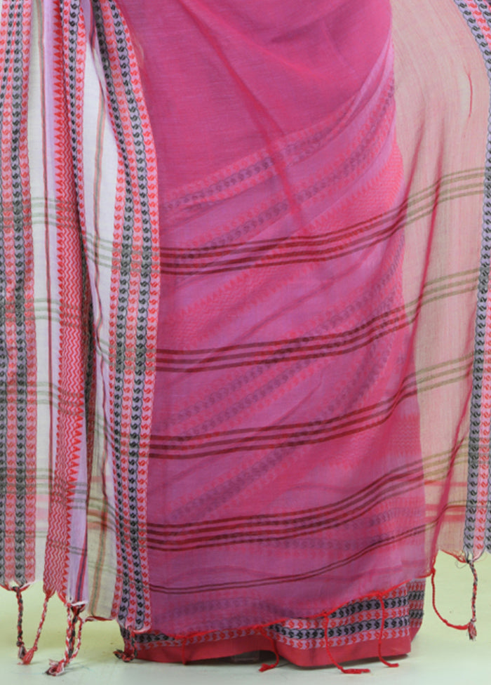 Violet Cotton Saree With Blouse Piece