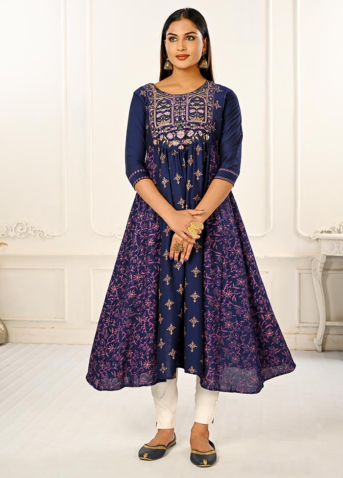 Purple Readymade Cotton Kurti - Indian Silk House Agencies