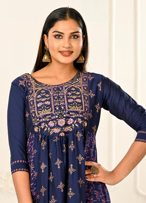 Purple Readymade Cotton Kurti - Indian Silk House Agencies