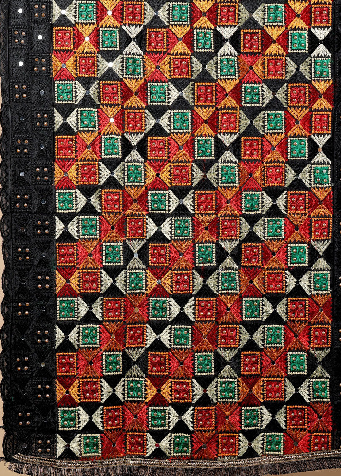 Black Chinon Phulkari Work Dupatta