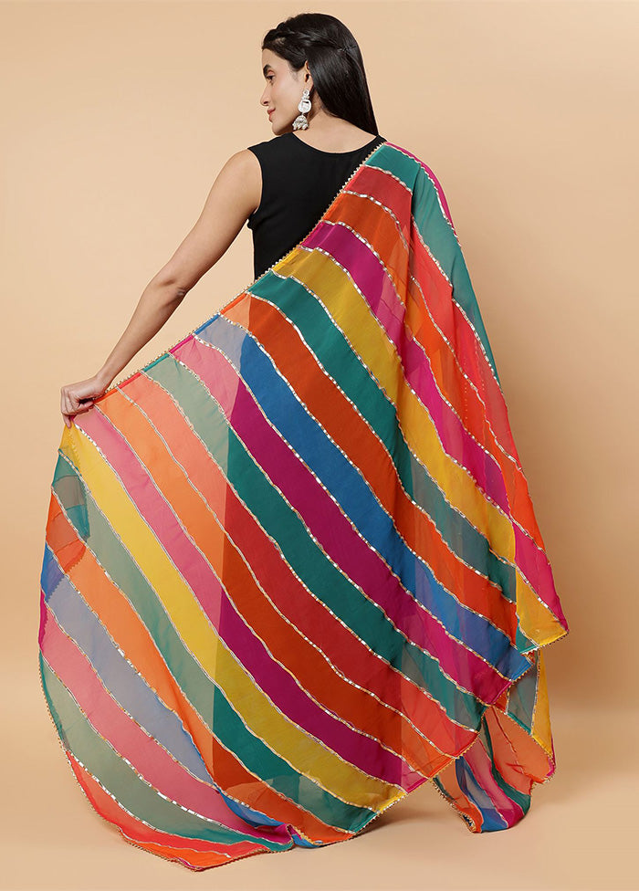 Multicolor Chinon Gota Work Dupatta