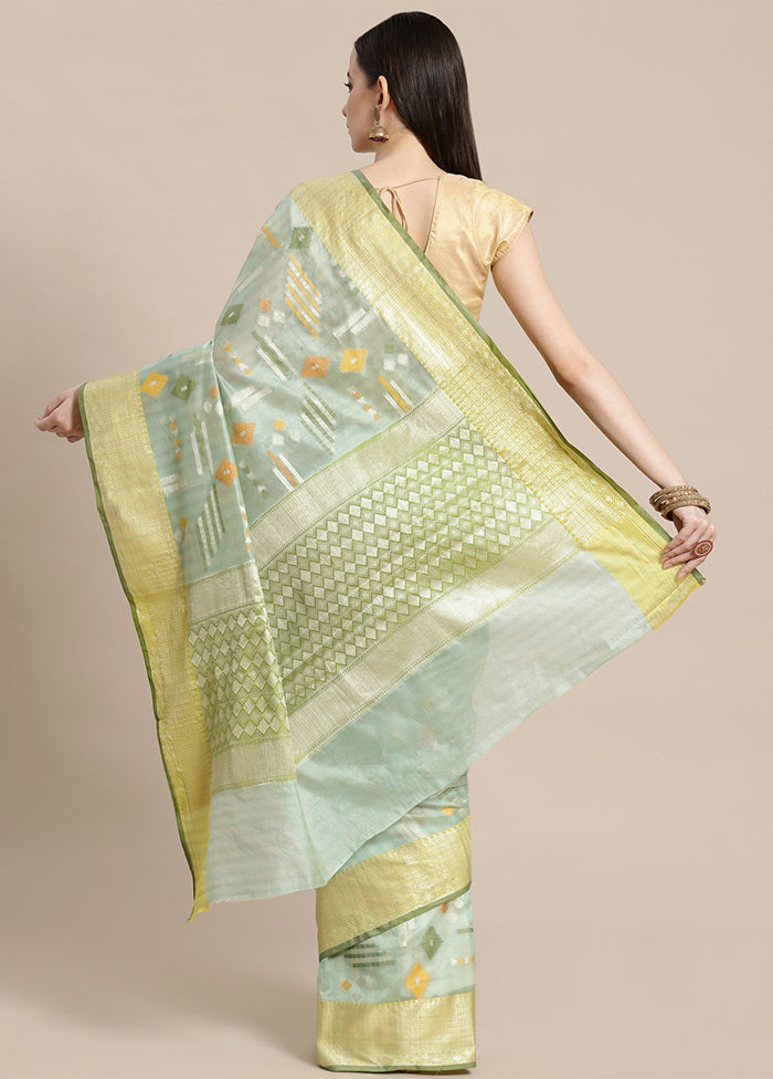 Green Silk Zari Saree Without Blouse Piece - Indian Silk House Agencies