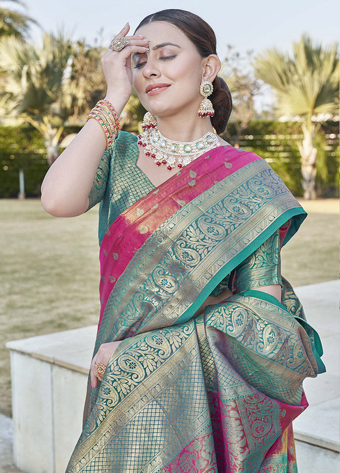 Pink Dupion Silk Saree With Blouse Piece - Indian Silk House Agencies