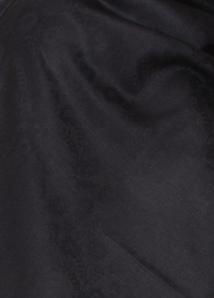 Black Acrylic Wool Woven Shawl - Indian Silk House Agencies