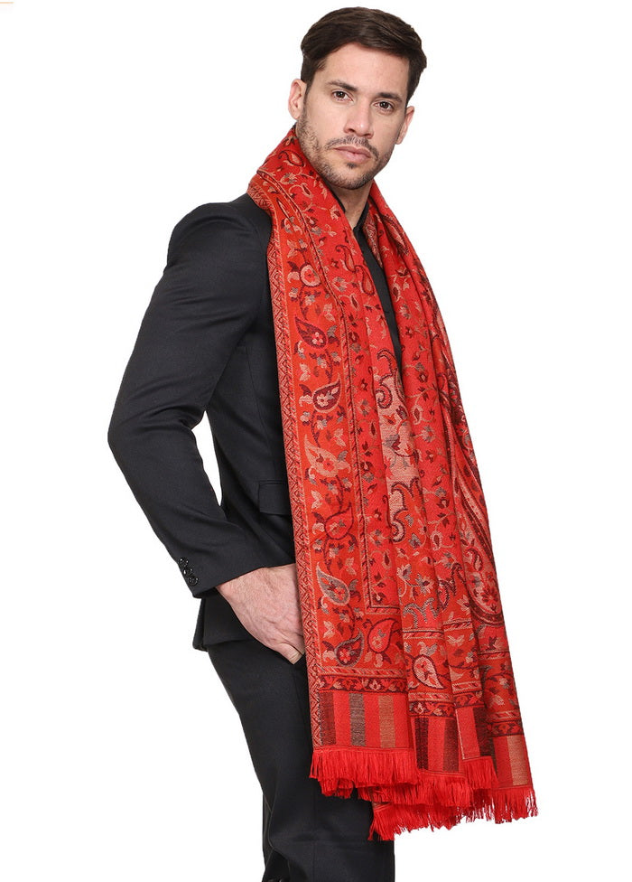 Maroon Acrylic Wool Woven Shawl - Indian Silk House Agencies