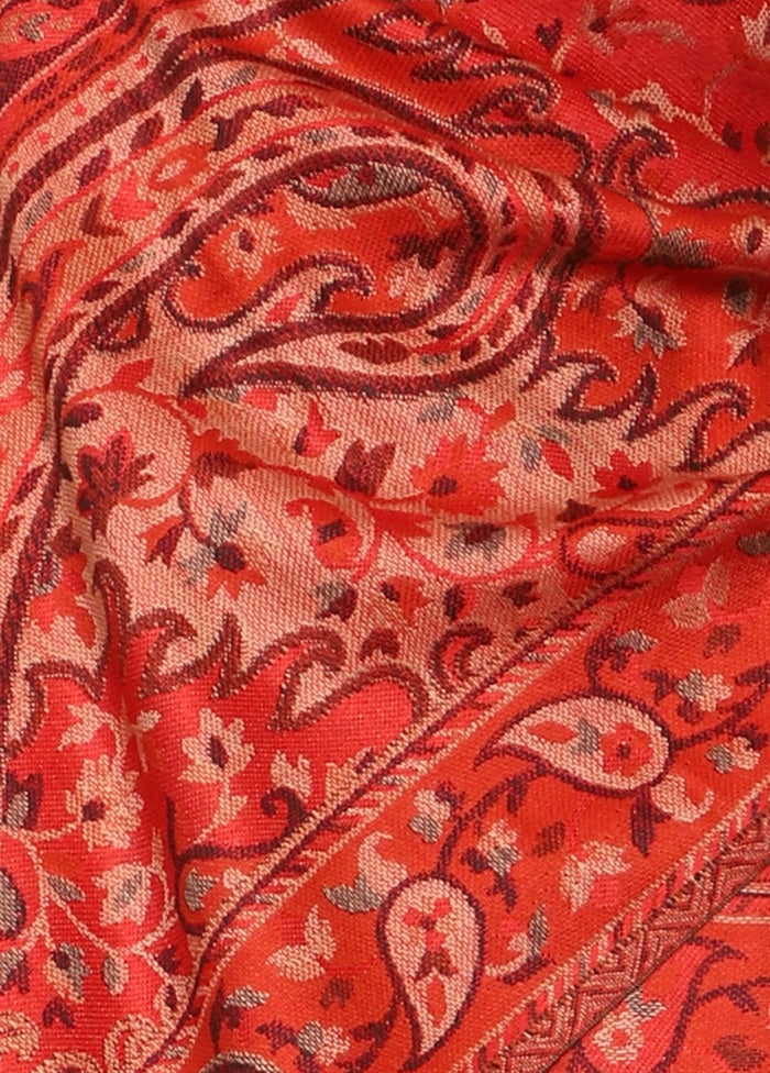 Maroon Acrylic Wool Woven Shawl - Indian Silk House Agencies
