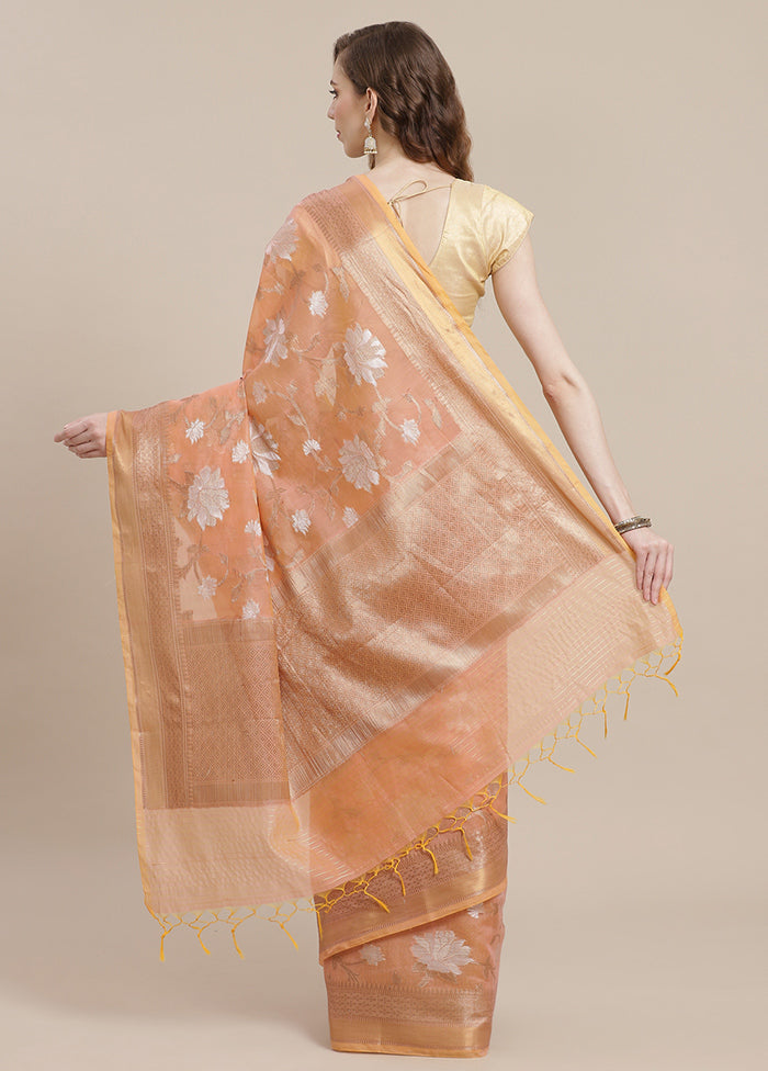 Beige Cotton Zari Saree Without Blouse Piece - Indian Silk House Agencies