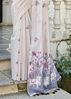 White Cotton Saree With Blouse Piece