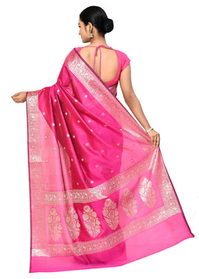 Pink Cotton Saree With Blouse Piece - Indian Silk House Agencies