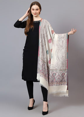 White Fine Wool Shawl