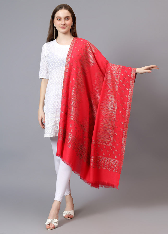 Red Fine Wool Shawl