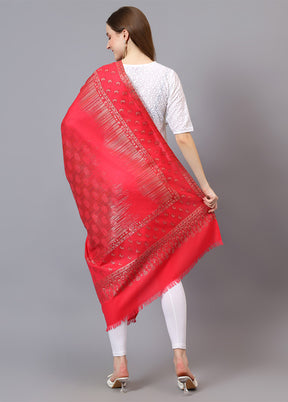 Red Fine Wool Shawl