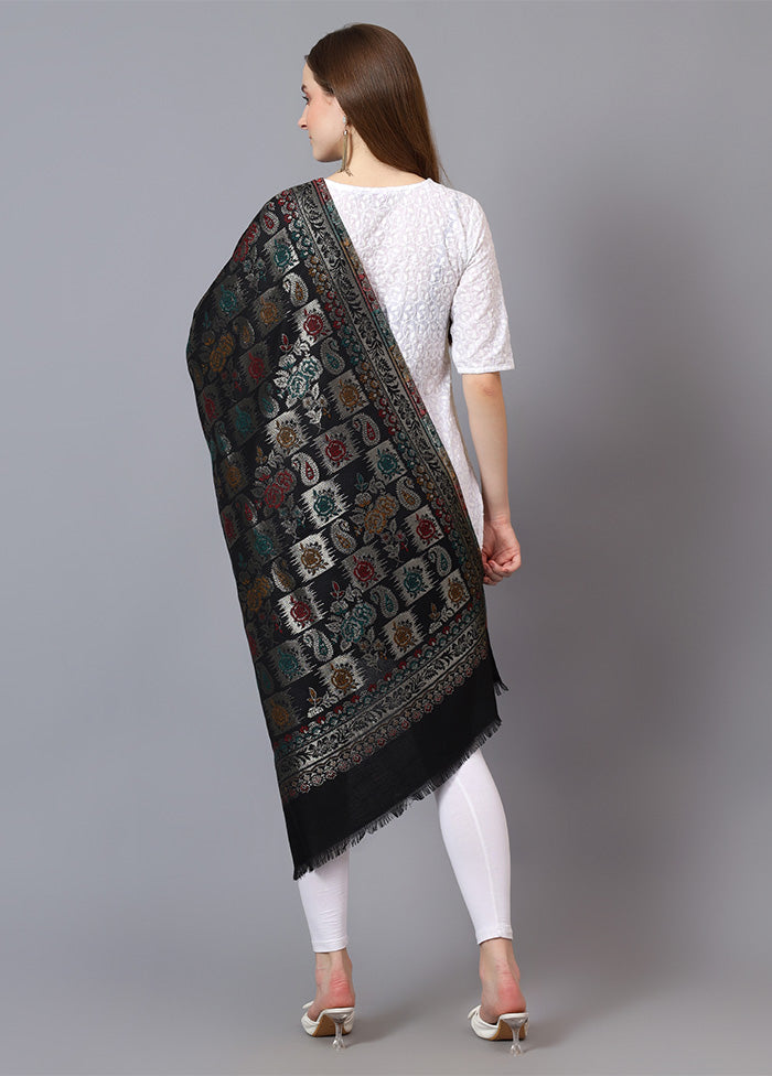 Black Fine Wool Shawl