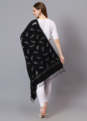 Black Fine Wool Stole